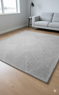 سجاد التصاميم الهندسية والملمس العصري / Gray